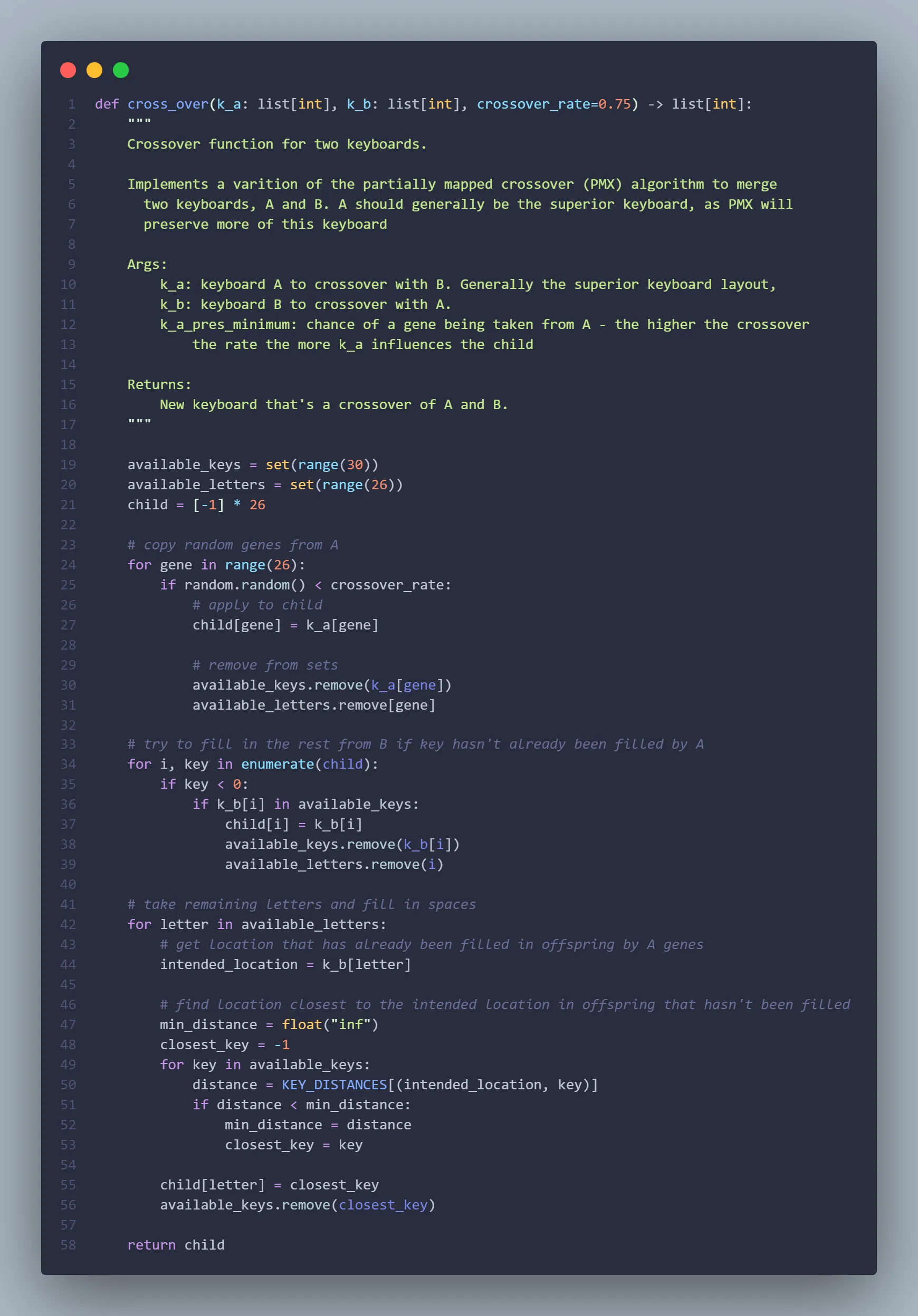 crossover algorithm